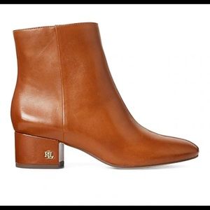 Lauren Ralph Lauren Welford Tan Leather Booties